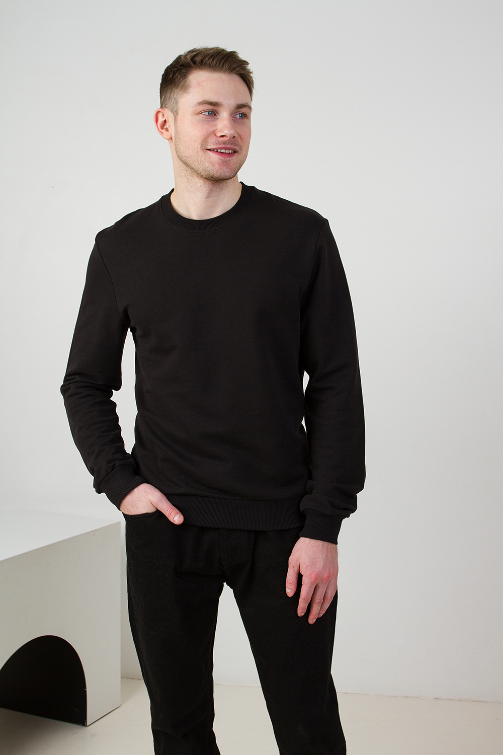 Свитшот унисекс STAN футер без начёса, 260, 63, Чёрный,  (20)  (66/8XL)