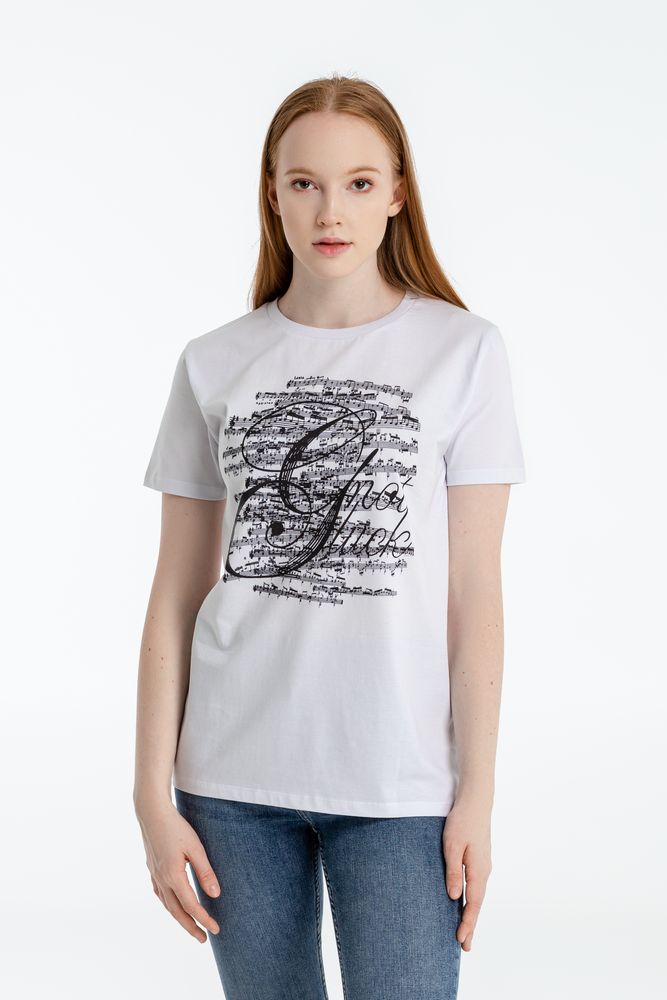 Футболка Not Gluck, белая, размер L