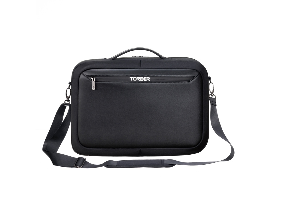 Сумка для ноутбука TORBER ВОЯЖ 15.6'', чёрный, нейлон/микрофибра, 44 х 10 х 32 см, 12л