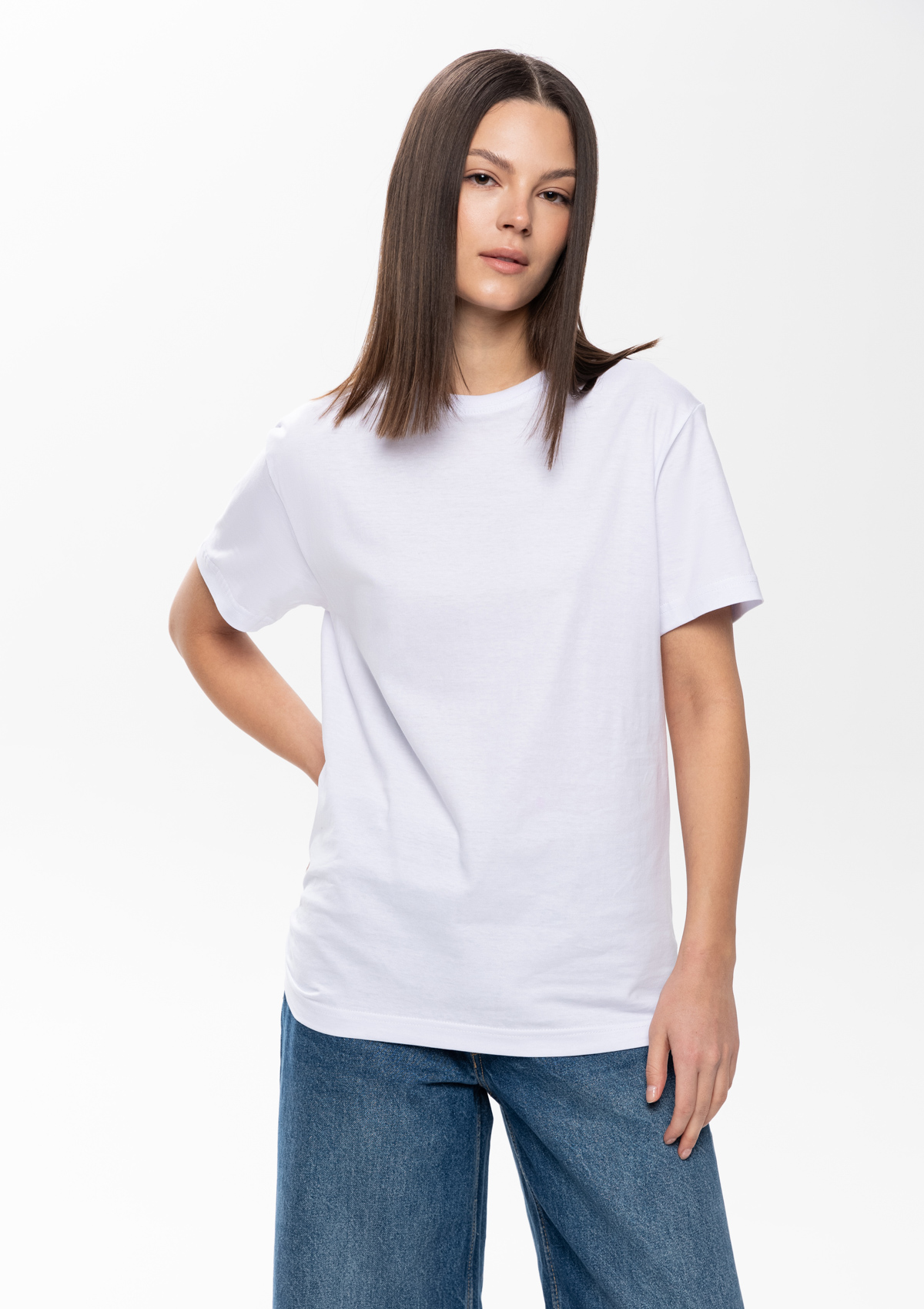 Футболка унисекс без бокового шва STAN хлопок 160, 02, Белый,  (10/1)  (50/L)