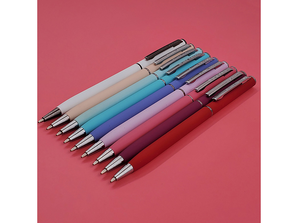 Ручка шариковая автоматическая BrunoVisconti® PALERMO цвет корпуса бордовый, soft-touch, 0.7 мм