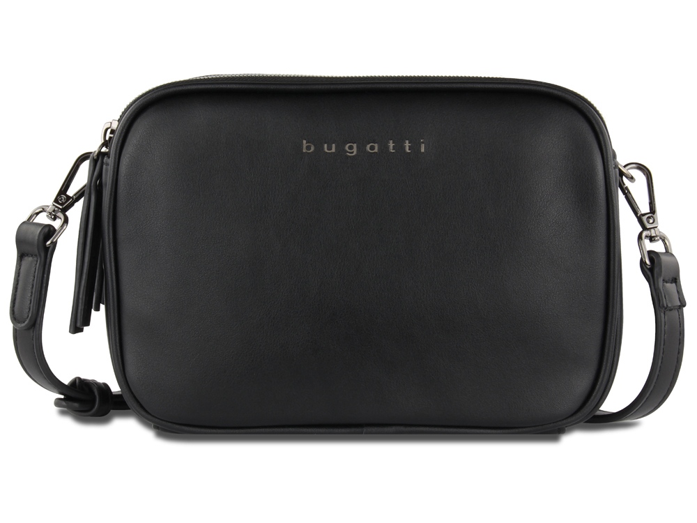 Сумка кросс-боди женская BUGATTI АЛМАТА | ALMATA, чёрная, полиуретан, 21,5х6х15 см