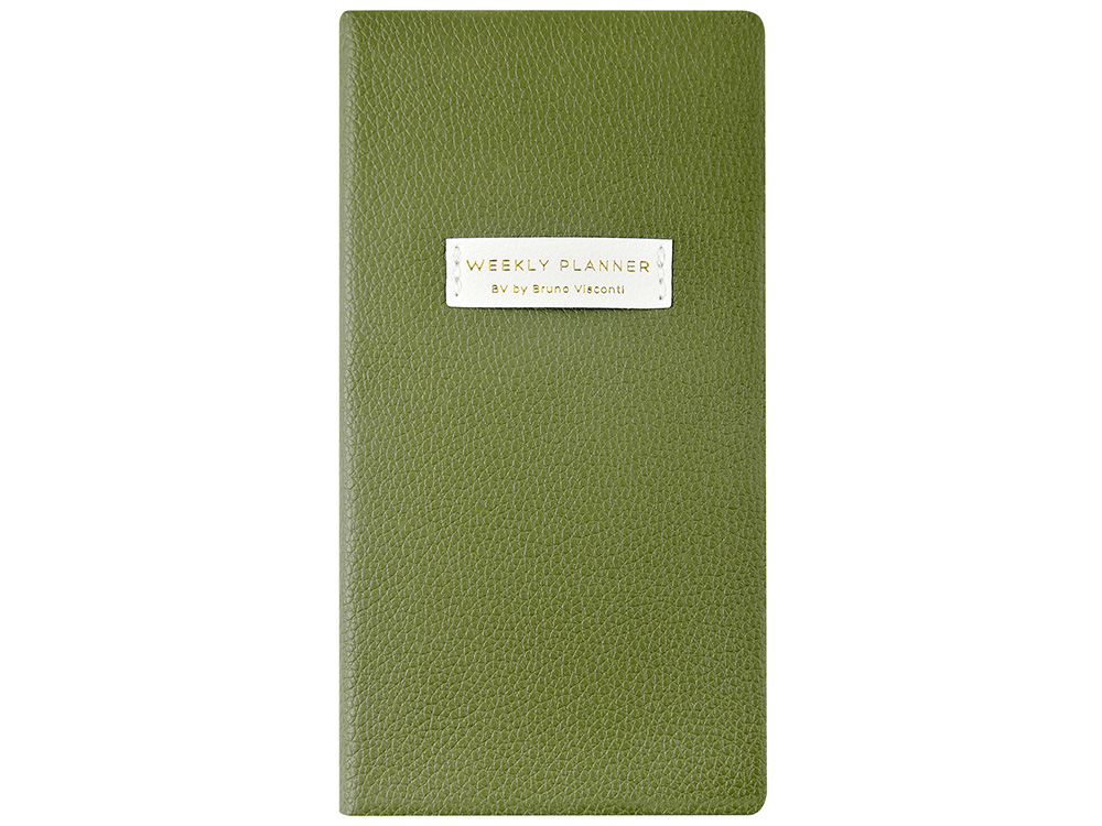 Еженедельник недатированный А6 Verde с нашивкой, зеленый