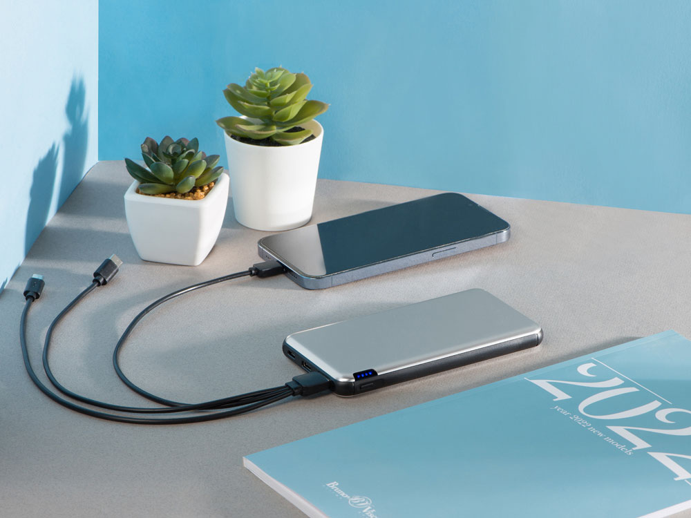 Внешний аккумулятор Forge v.2, металл, 10000mah, серебристый