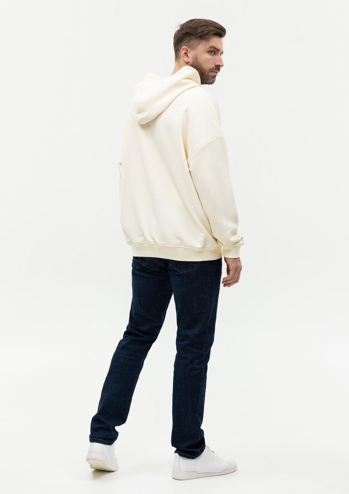 Худи унисекс STAN оверсайз футер без начёса 350, 66, Молочный,  (11)  (50/L)