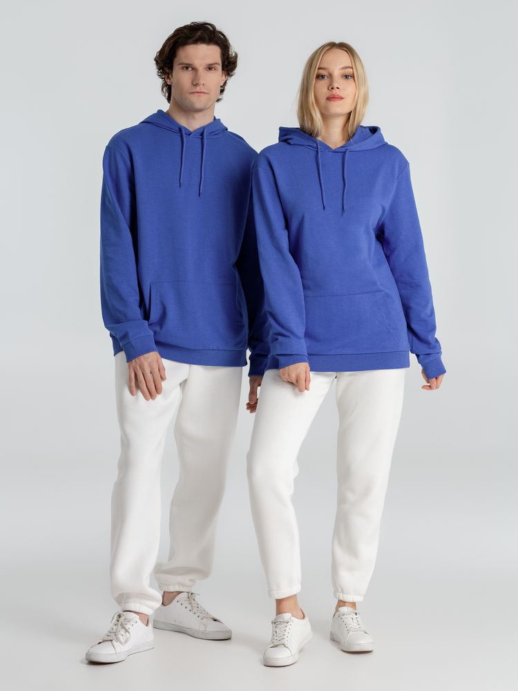 Толстовка с капюшоном унисекс Hoodie, ярко-синий меланж, размер XS