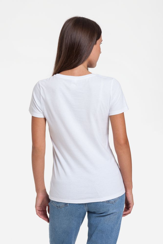 Футболка женская «Смотри вглубь» — пример нанесения логотипа (Принтэссенция) | Print Logo