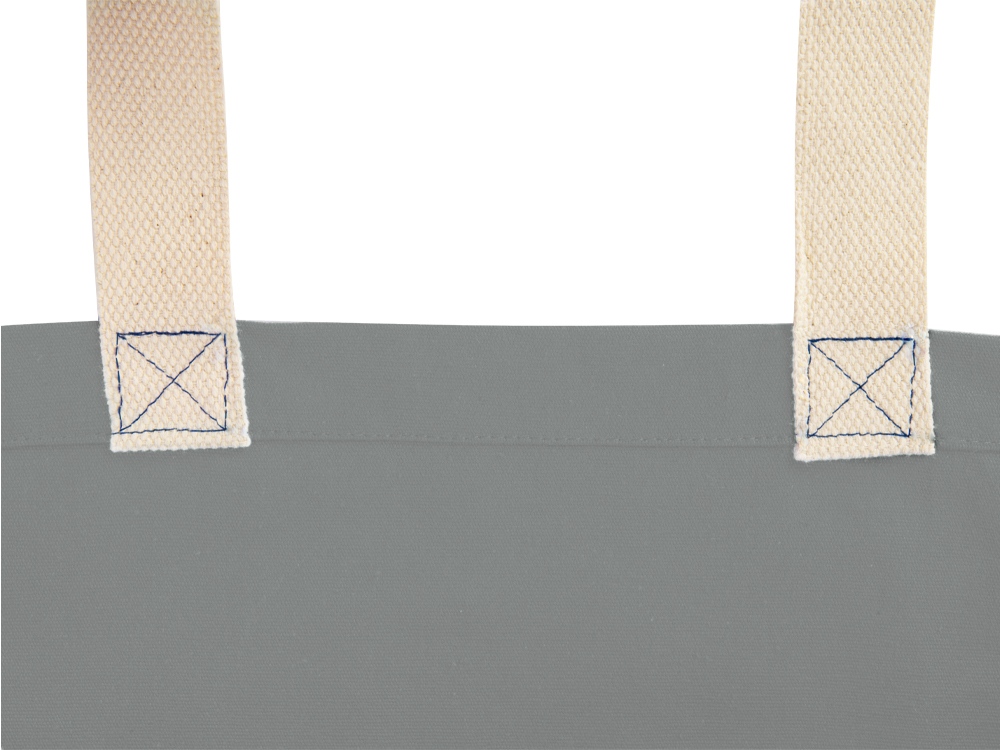 Сумка Donny из хлопка с донной складкой и парусиновыми ручками, серый