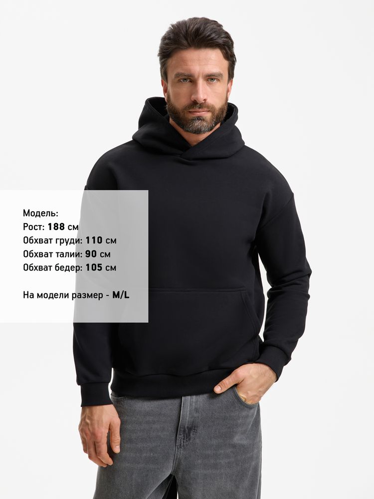 Худи унисекс оверсайз Daylero, черное, размер XS/S