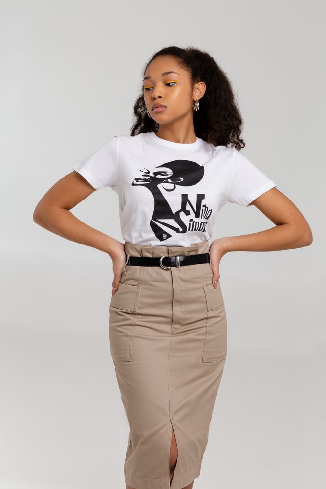 Футболка женская «Меламед. Nina Simone» с логотипом Author's | Print Logo