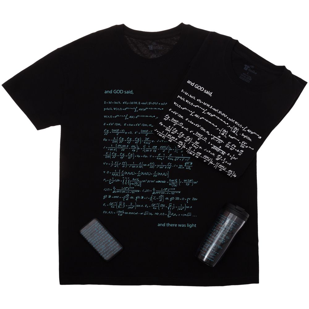 Футболка мужская «Да будет свет» — пример нанесения логотипа (Принтэссенция) | Print Logo