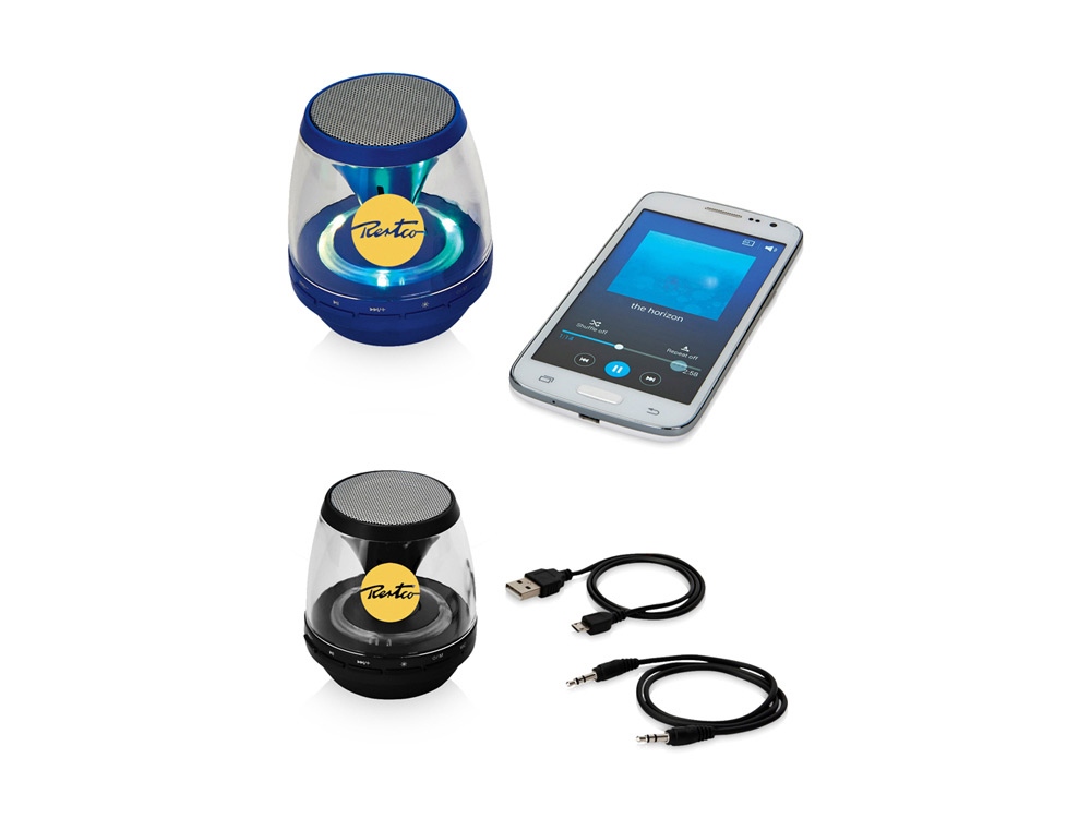 Портативная колонка Rave Light Up с функцией Bluetooth®, черный/прозрачный