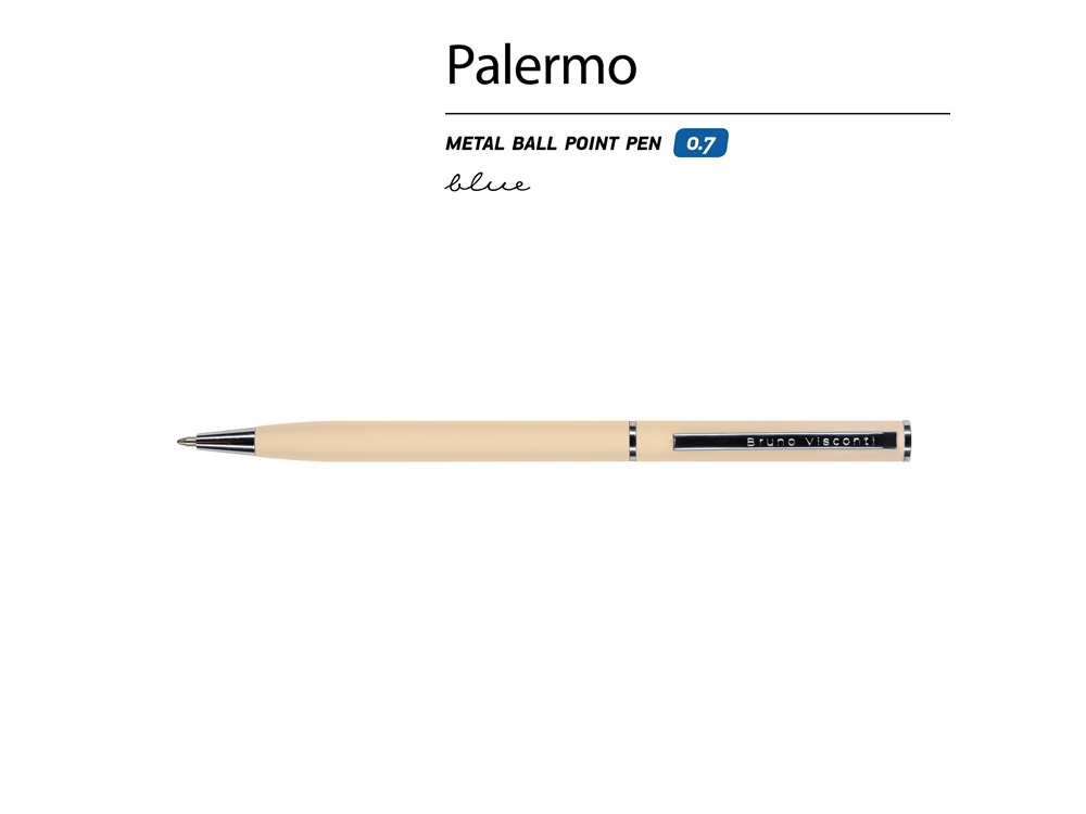 Ручка шариковая автоматическая BrunoVisconti® PALERMO цвет корпуса пудровый, soft-touch, 0.7 мм