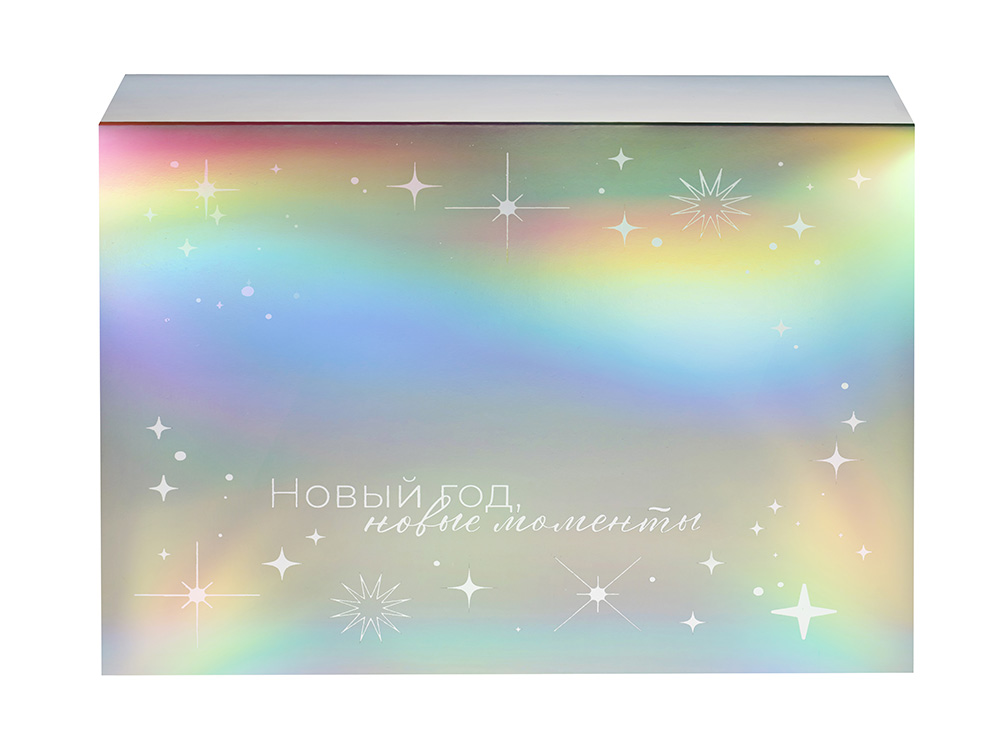 Подарочная коробка с голографическим шубером Aurora, XL, вн. размер 300х235х105 мм.