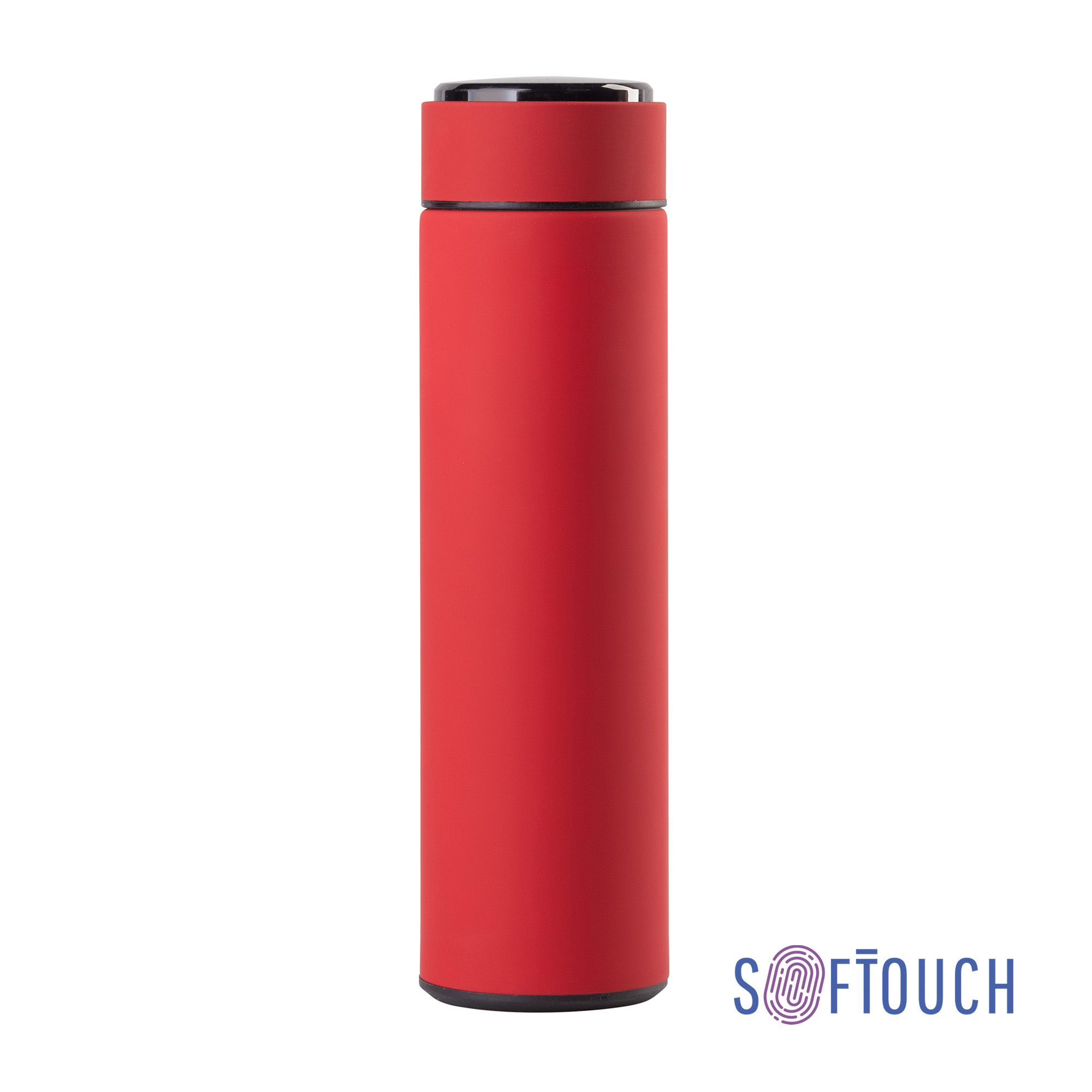 Термос "Бостон next" 500 мл с индикацией температуры, soft touch, сменная батарейка фото на сайте Print Logo.