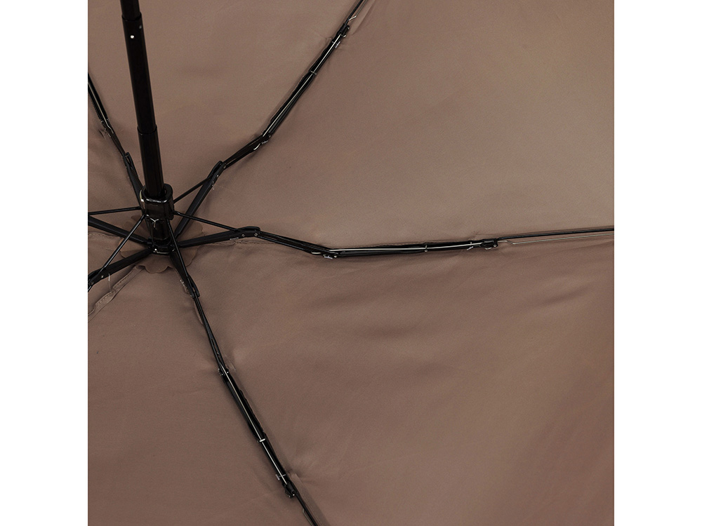 Зонт складной женский TORBER, механика, 5 сложений, коричневый, каркас алюминий, эпонж, пластиковая ручка, диаметр 91 см