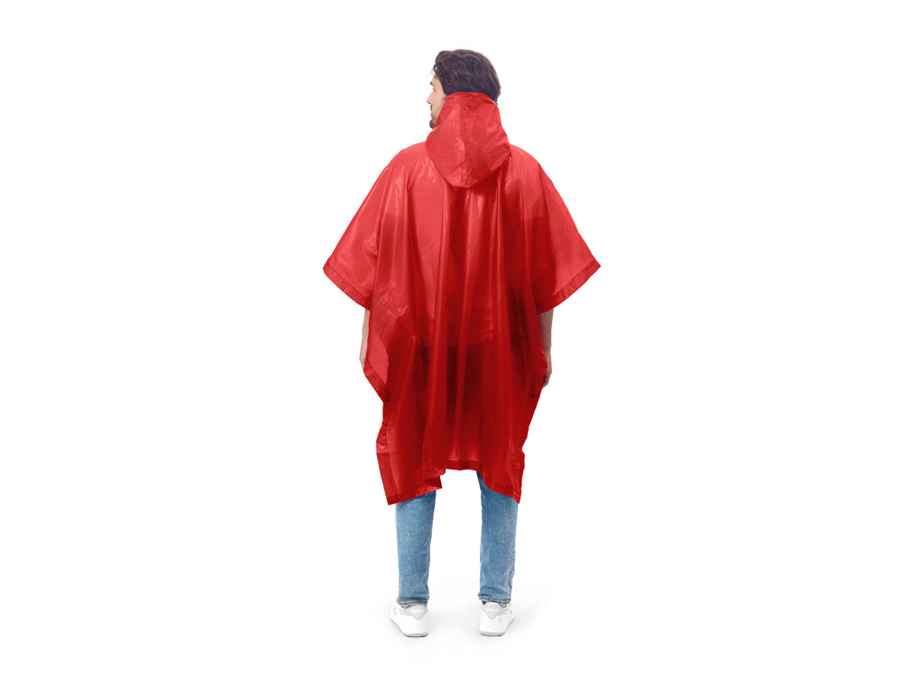 Пончо Hawaii c чехлом унисекс, красный