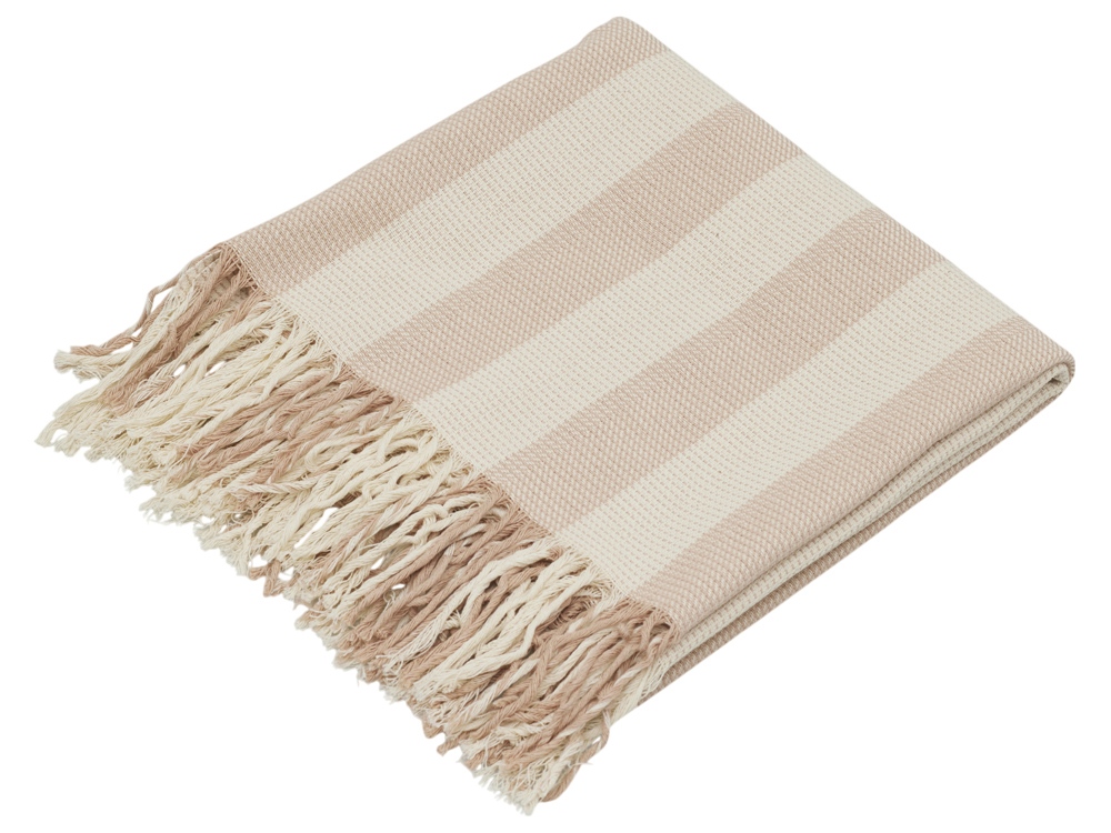 Плед Reglet, 130x150 см ( с учетом бахромы) 100% хлопок, бежевый