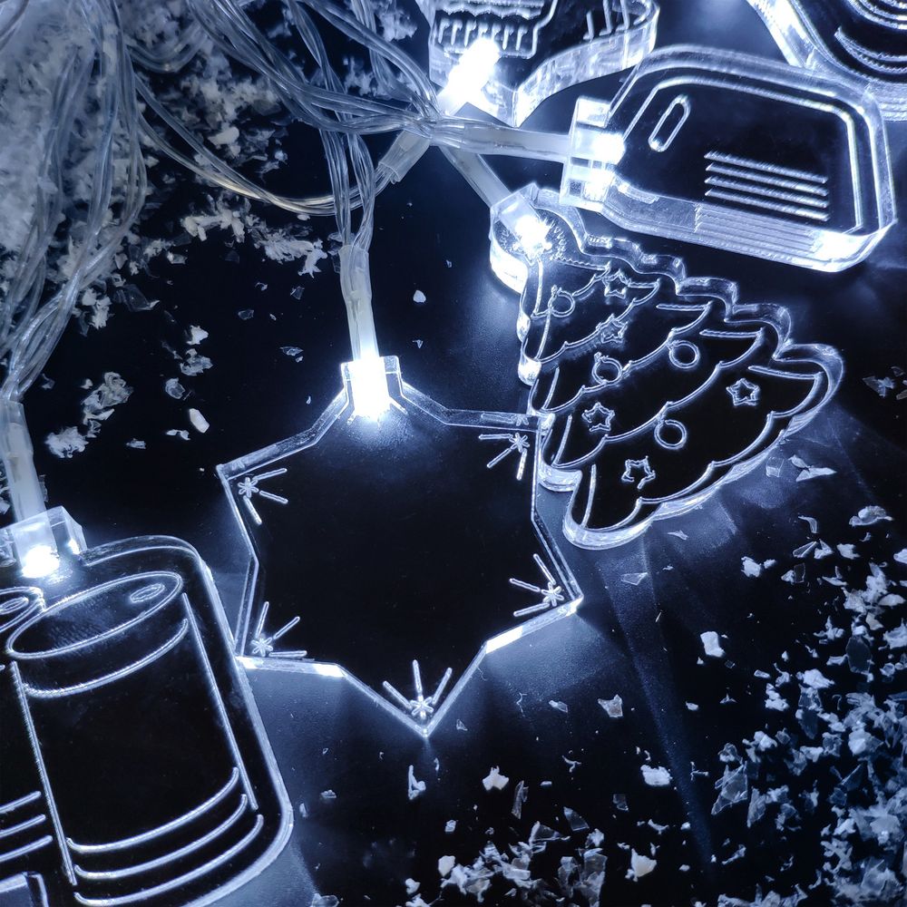 Светодиодная гирлянда Fuel Up — пример нанесения логотипа (сделано в России) | Print Logo