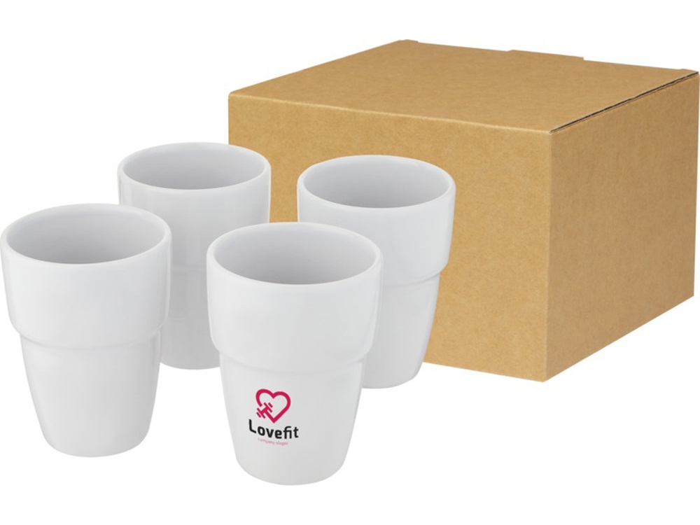 Staki подарочный набор из 4 кружек объемом 280 мл, которые устанавливаются друг на друга, белый
