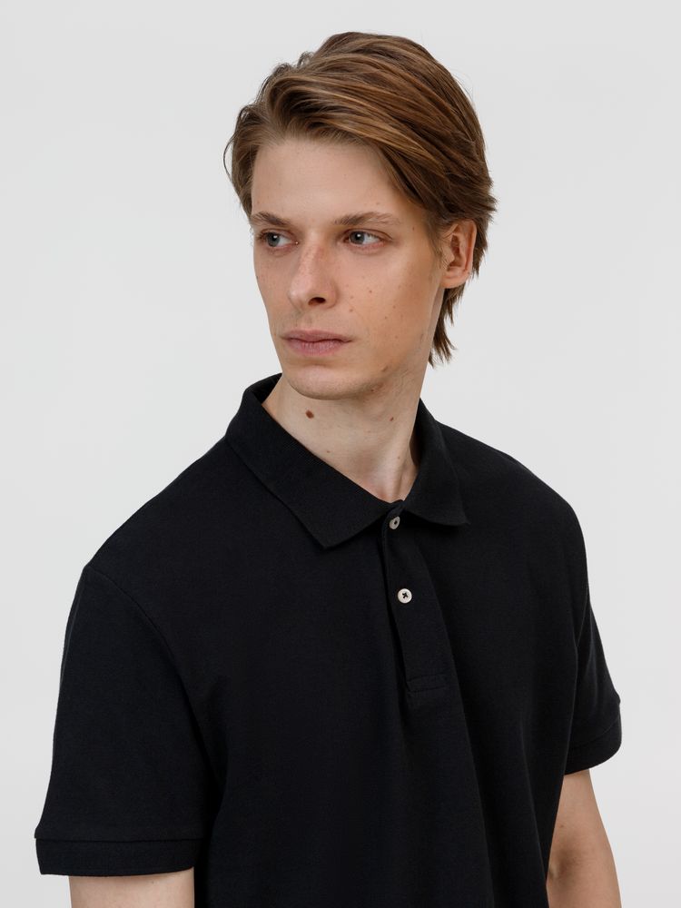 Рубашка поло унисекс Pacific, черная, размер 3XL