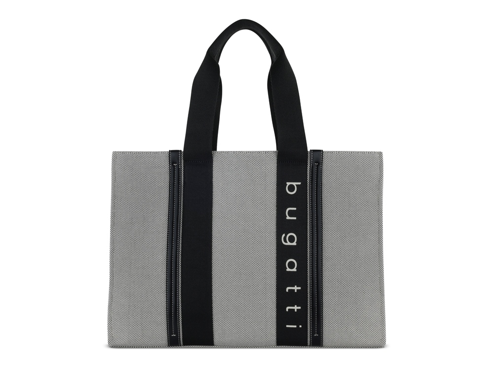 Сумка-тоут женская BUGATTI АМБРА | AMBRA, серо-черный цвет, хлопок/полиэстер, 45х14х32 см