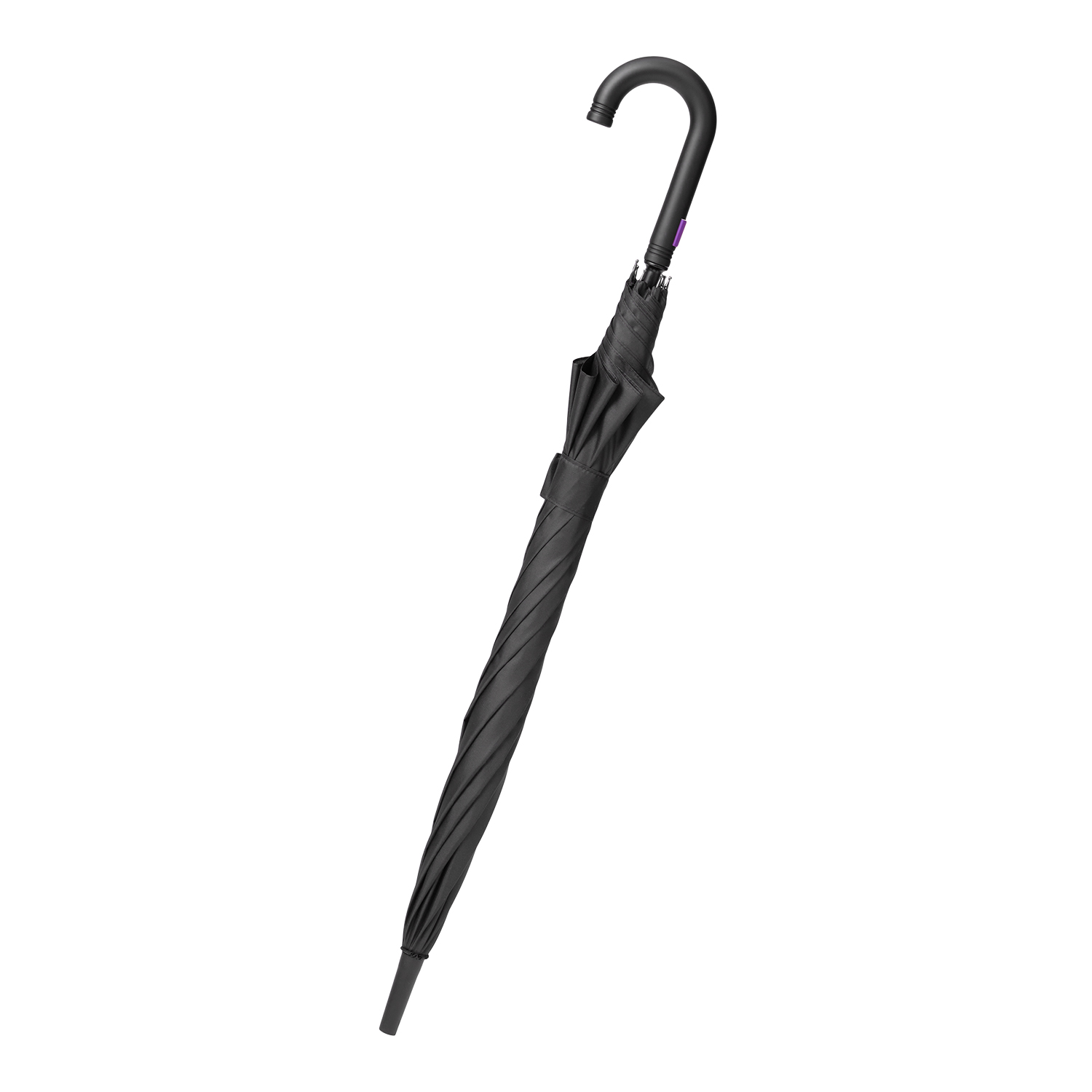 Зонт-трость Квантум (Quantum), черный/оранжевый фото на сайте Print Logo.