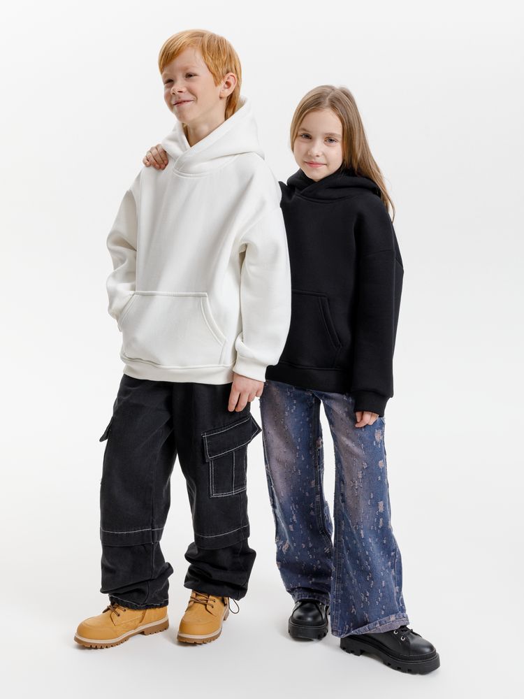 Худи детское оверсайз Junipero, молочное, 12 лет