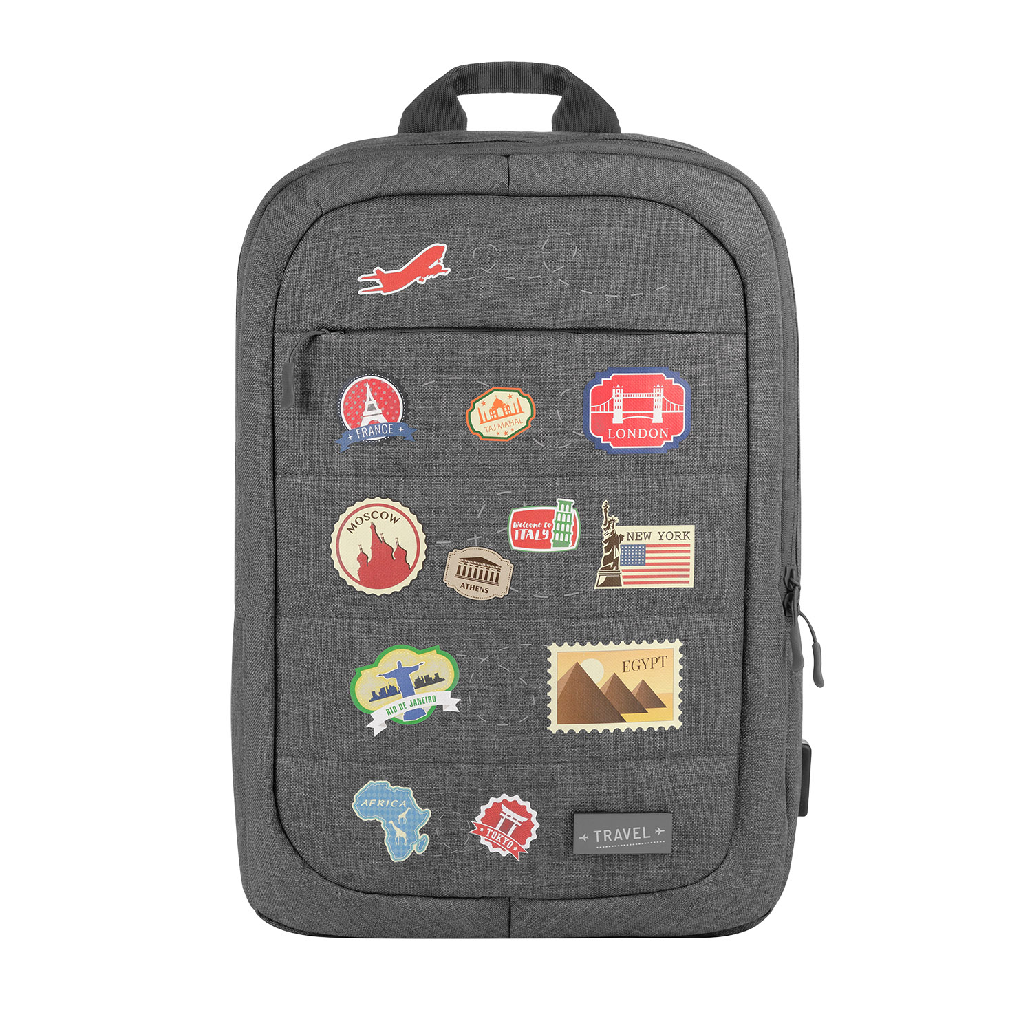 Рюкзак Eclipse с USB разъемом, серый фото на сайте Print Logo.