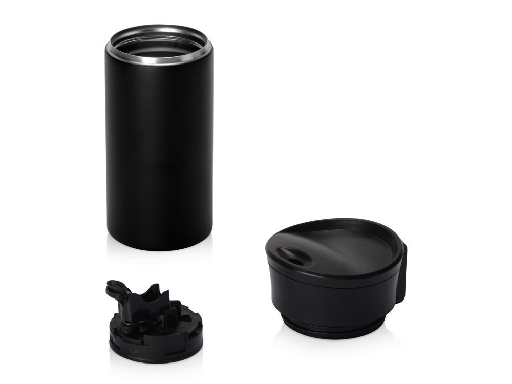 Вакуумная термокружка с кнопкой Upgrade, Waterline, тубус, черный