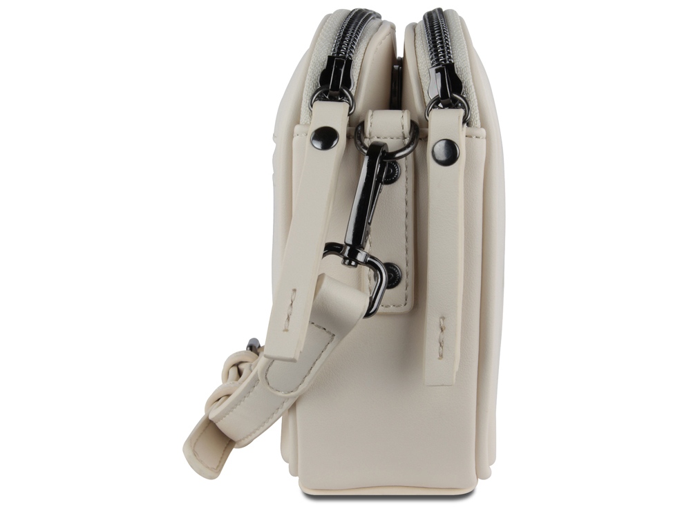 Сумка кросс-боди женская BUGATTI АЛМАТА | ALMATA, бежевая, полиуретан, 21,5х6х15 см