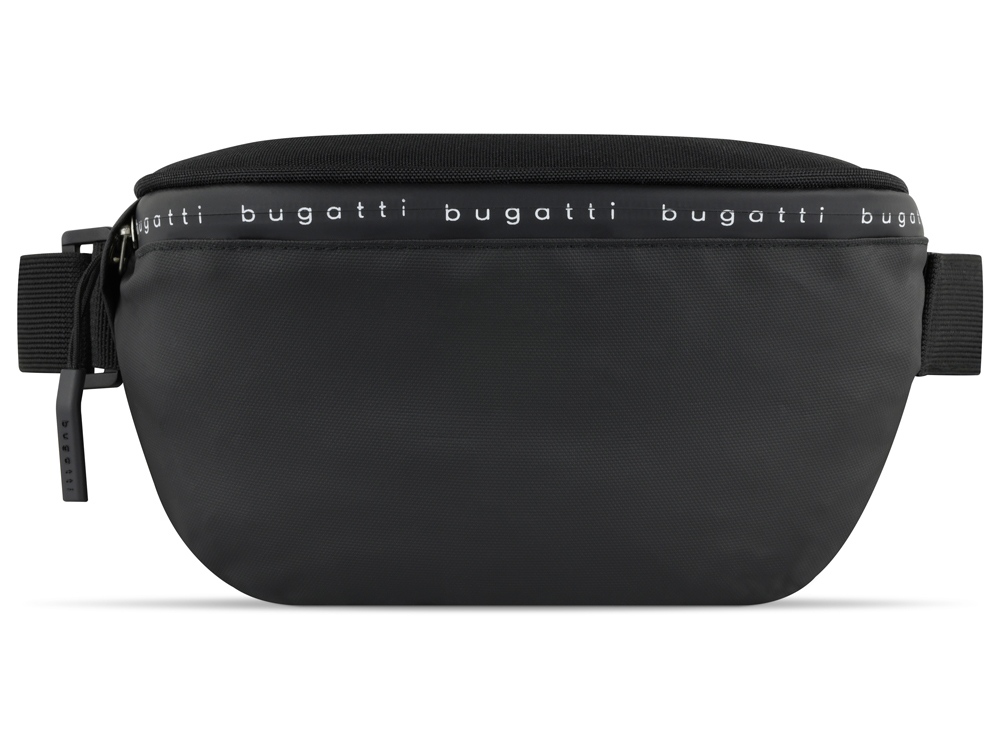 Сумка на пояс BUGATTI БЛАНК ОБЛЕГЧЕННАЯ | BLANC DELIGHT, чёрная, нейлон RPET600D/тарпаулин/полиэстер, 24х11х12,5 см, 2 л