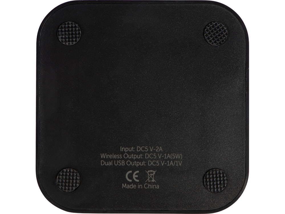 Беспроводная зарядка Tile с 2 USB-A, 5 Вт, черный