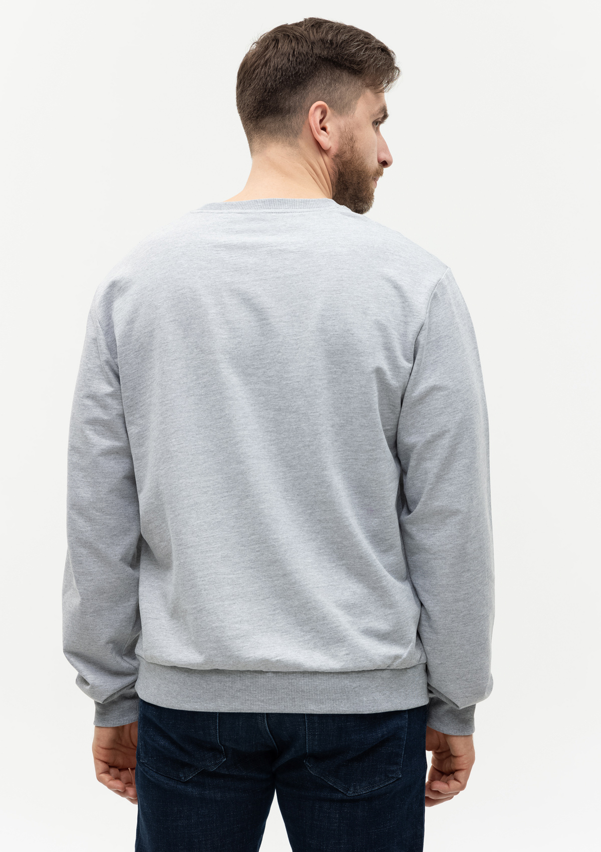 Свитшот унисекс STAN футер без начёса, 260, 63, Серый меланж,  (50/60)  (54/XXL)