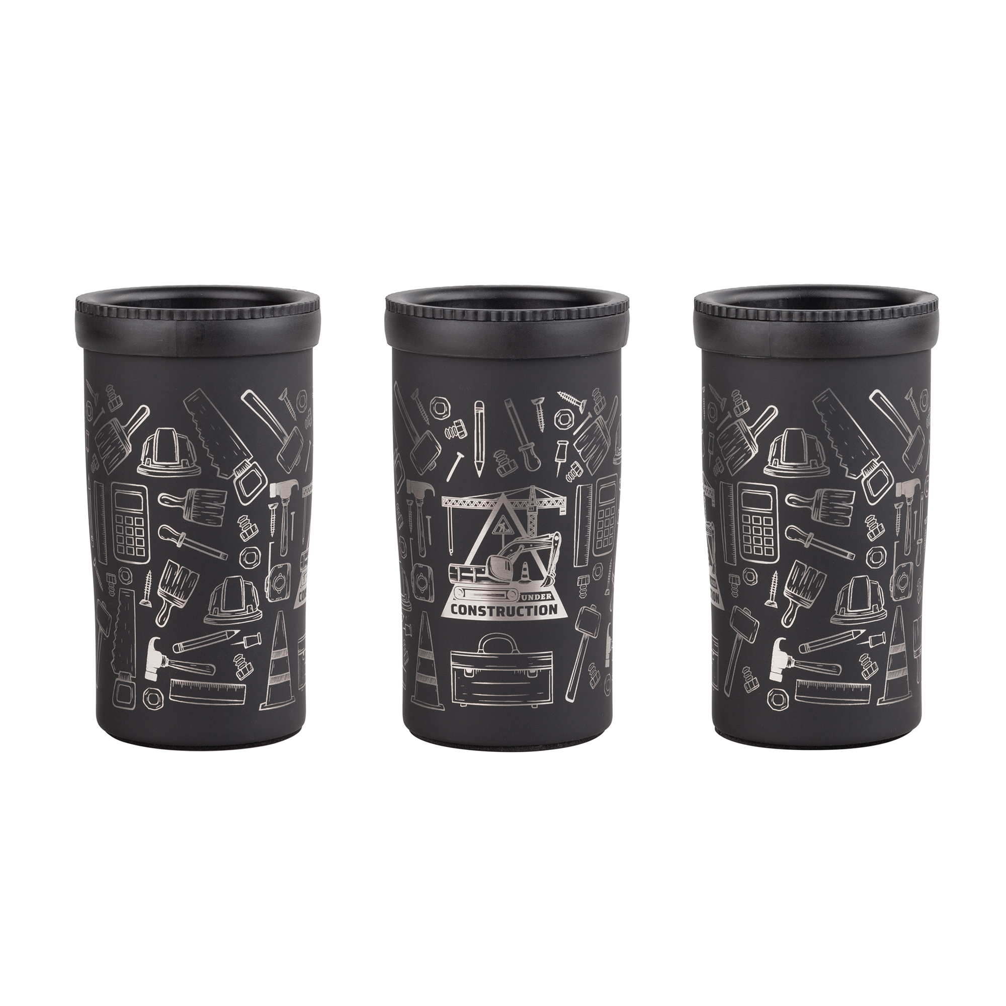 Термостакан "Миссури" 280 мл c гравировкой "Строитель", покрытие soft touch — пример нанесения логотипа () | Print Logo