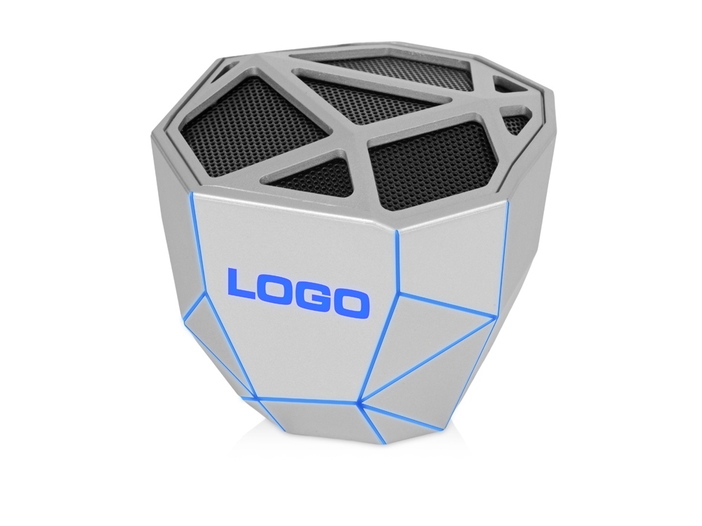 Портативная колонка Geo, синяя подсветка с логотипом Xoopar | Print Logo