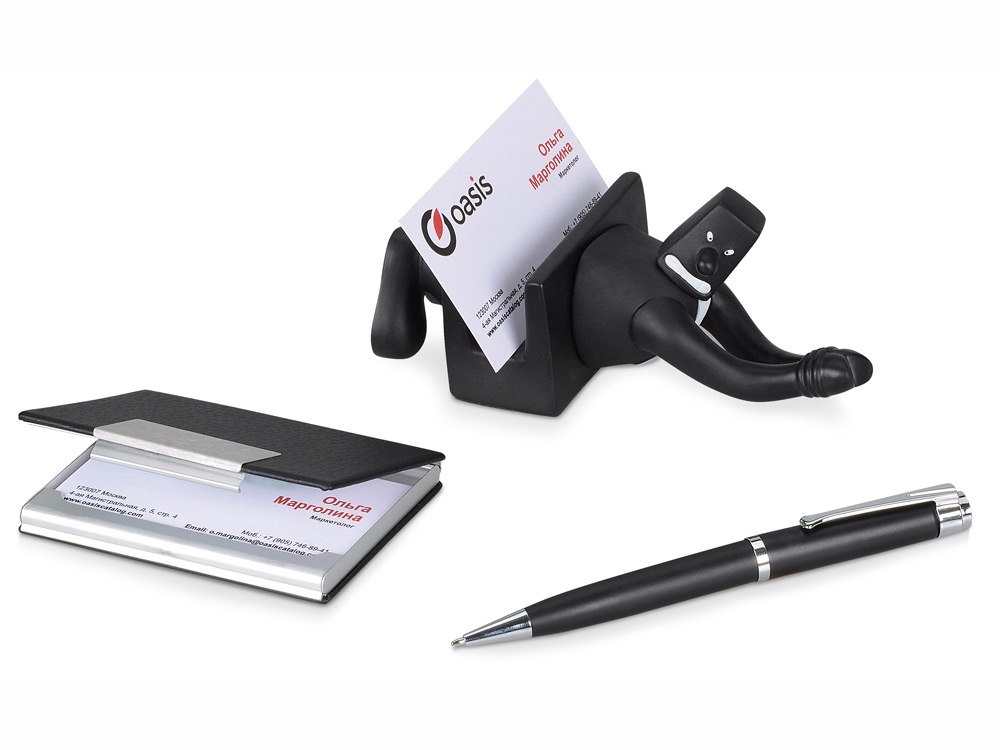Набор: блекмэн Энди, визитница, ручка шариковая с логотипом  | Print Logo