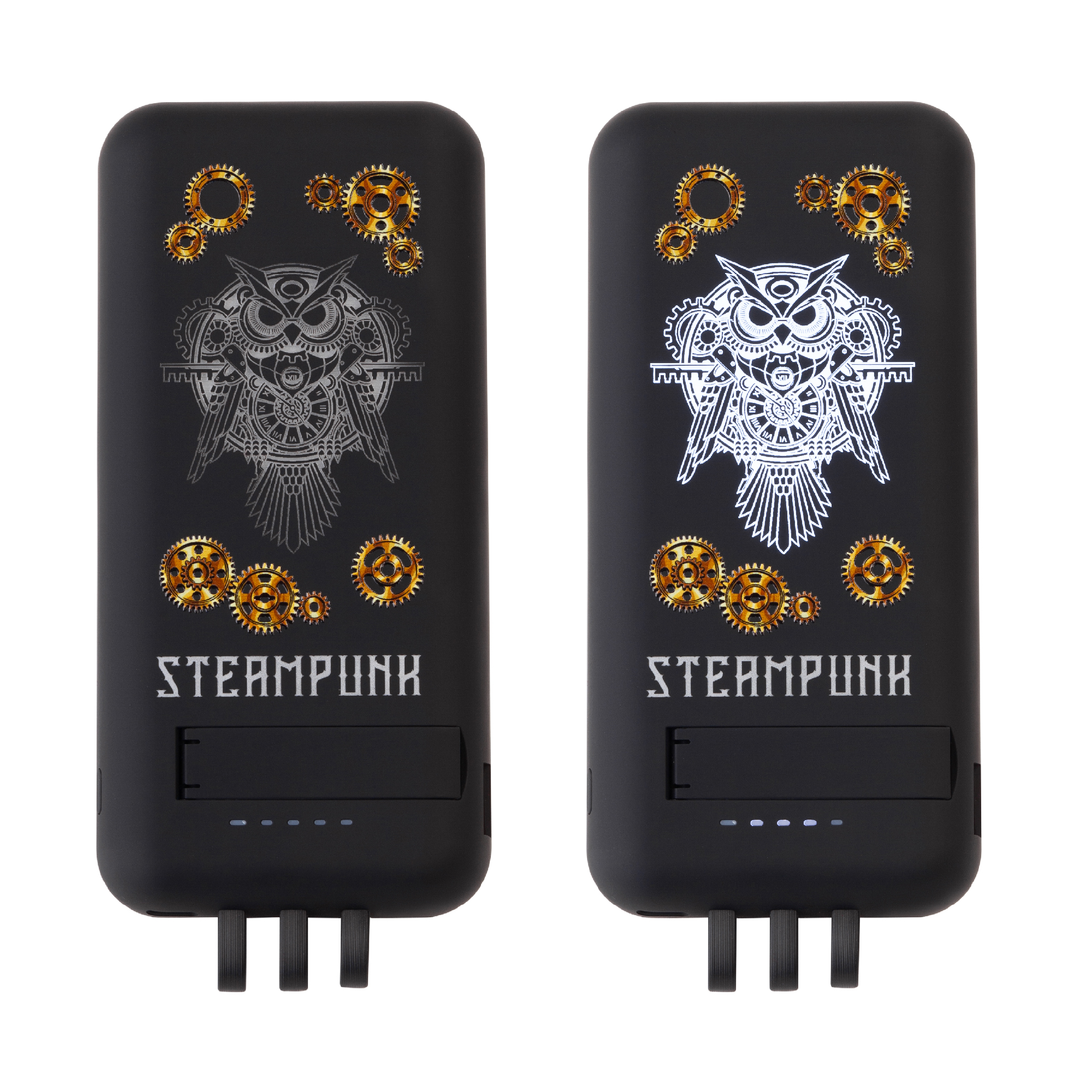 Беспроводное зарядное (22.5/15W) устройство "Topfull SOFTTOUCH" 10000 mAh с подсветкой лого, присосками, встроенными кабелями, с подставкой фото на сайте Print Logo.