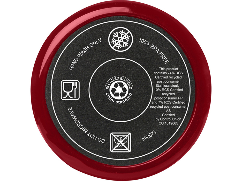 Melbourne кружка 1200 мл, сертифицированная согласно RCS, с соломинкой - Красный