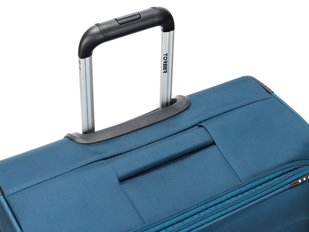 Чемодан TORBER ВИВИ, синий, полиэстер, 48 х 28 х 78 см, 89 л