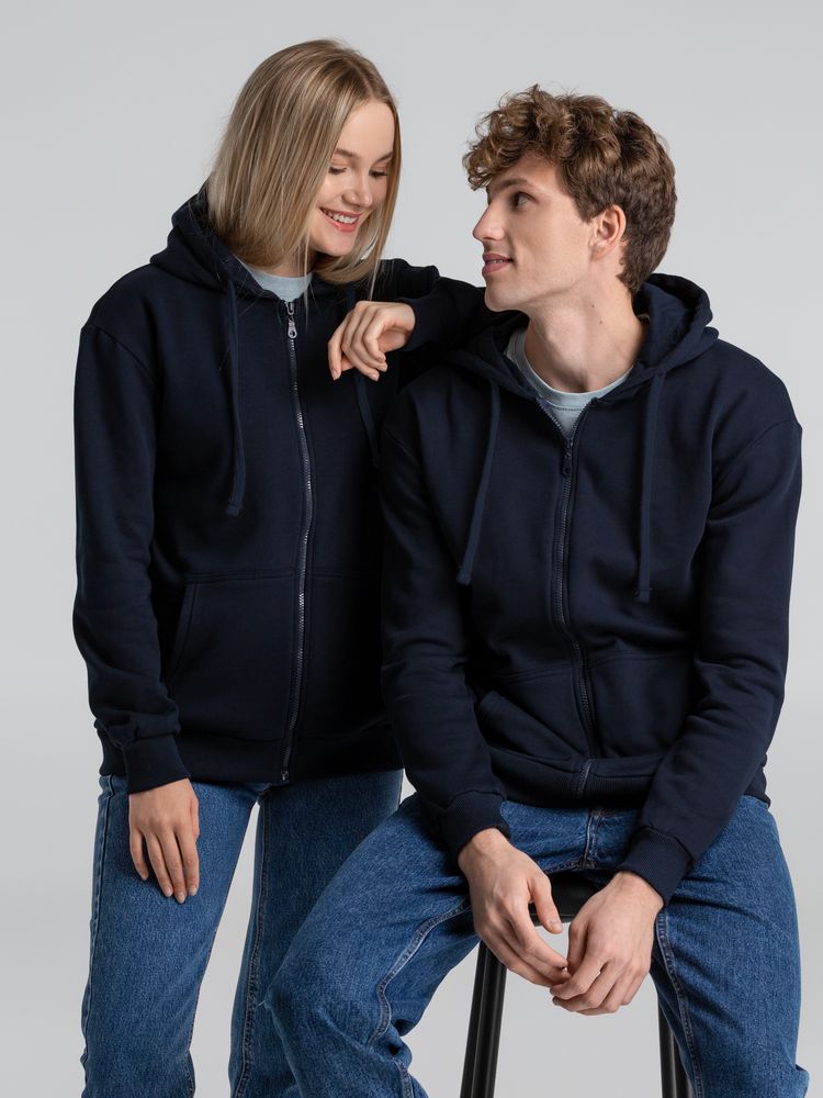 Толстовка на молнии с капюшоном Siverga Heavy 2.0, темно-синяя, размер XXL