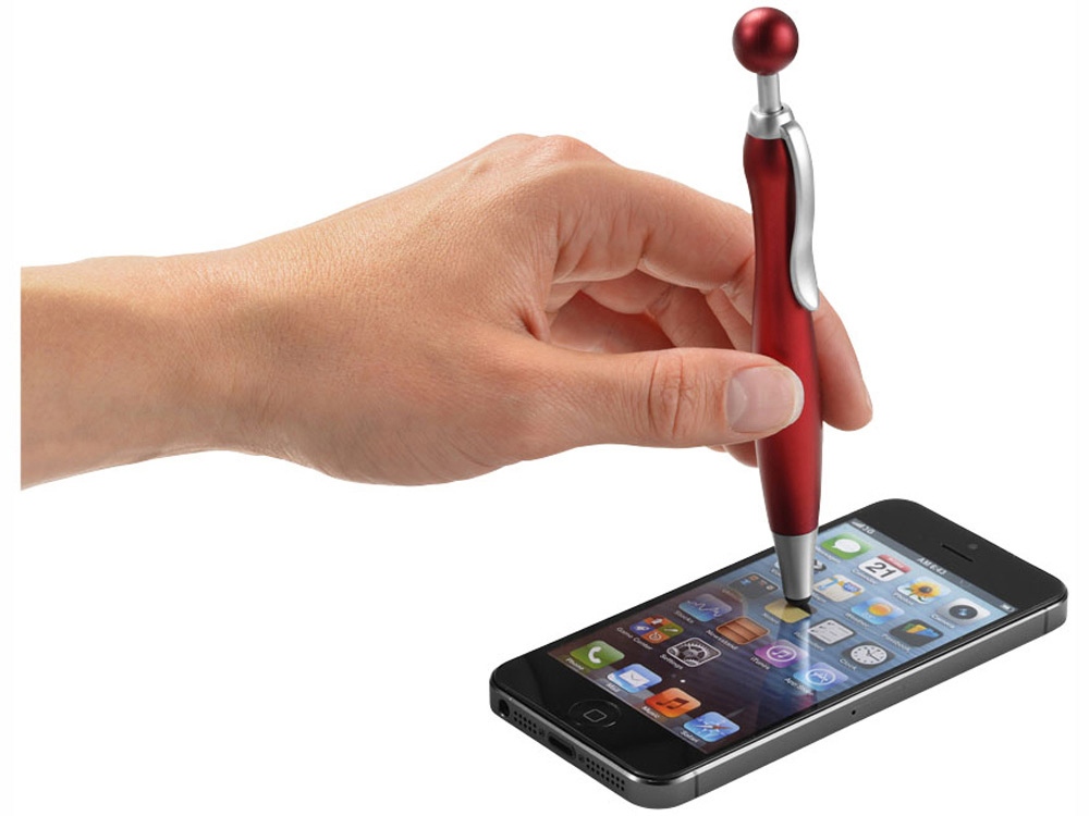 Ручка-стилус шариковая Naples, красный