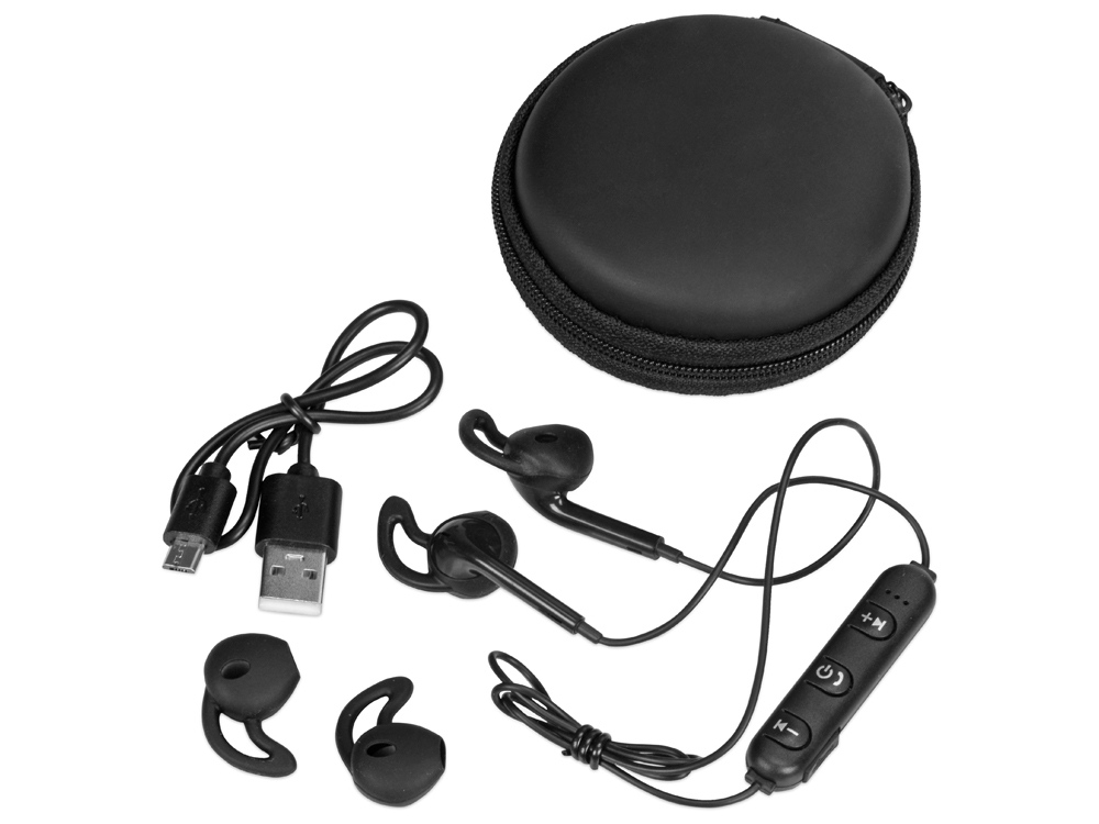 Беспроводные наушники Get Up с чехлом с логотипом  | Print Logo