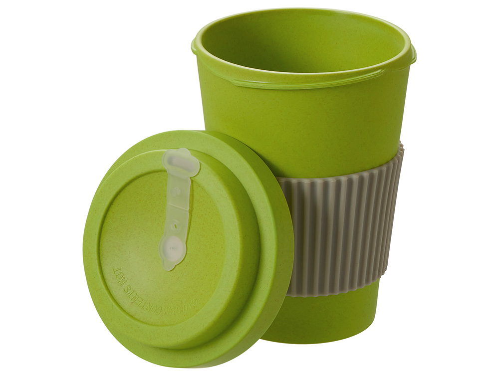 Термокружка Muffin из натуральных волокон, зеленое яблоко