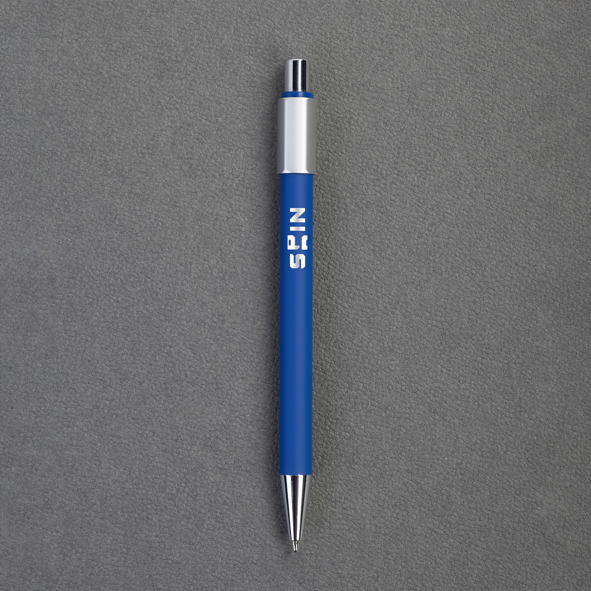 Ручка шариковая "Spin" с 6ти-гранным спиннером, покрытие soft touch фото на сайте Print Logo.