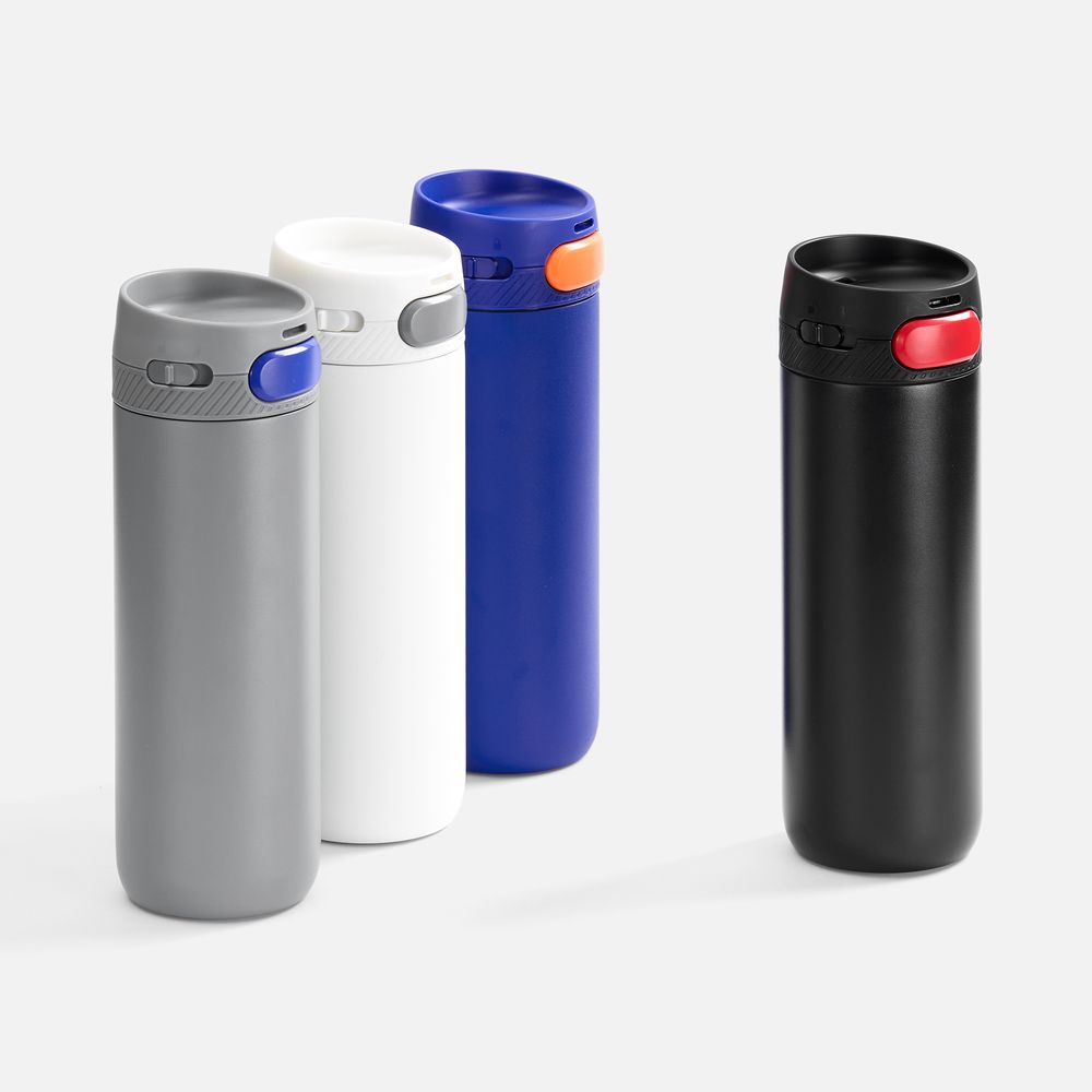 Термостакан X1 с цветной кнопкой — пример нанесения логотипа (andor) | Print Logo