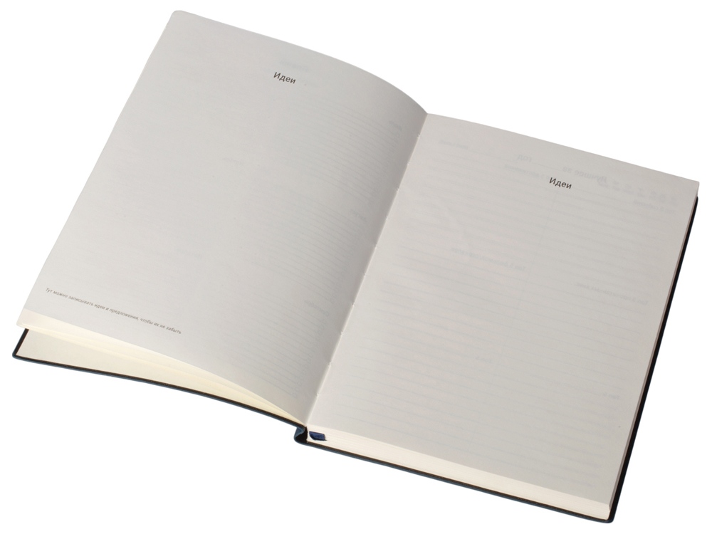 Бизнес блокнот Supreme с вставкой из софт-тача, гибкая обложка, 128 листов, синий