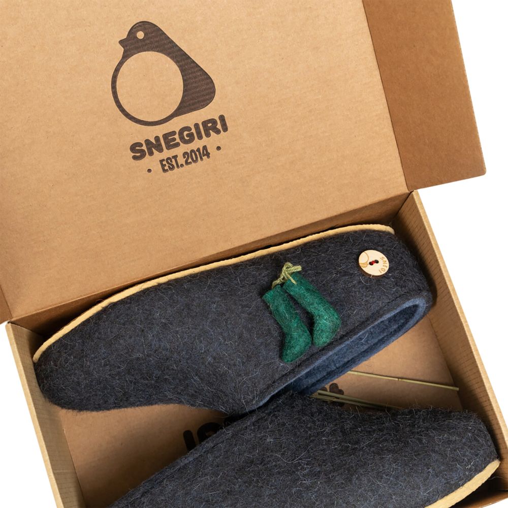 Домашние валенки Step, темно-синие (клякса), размер 46