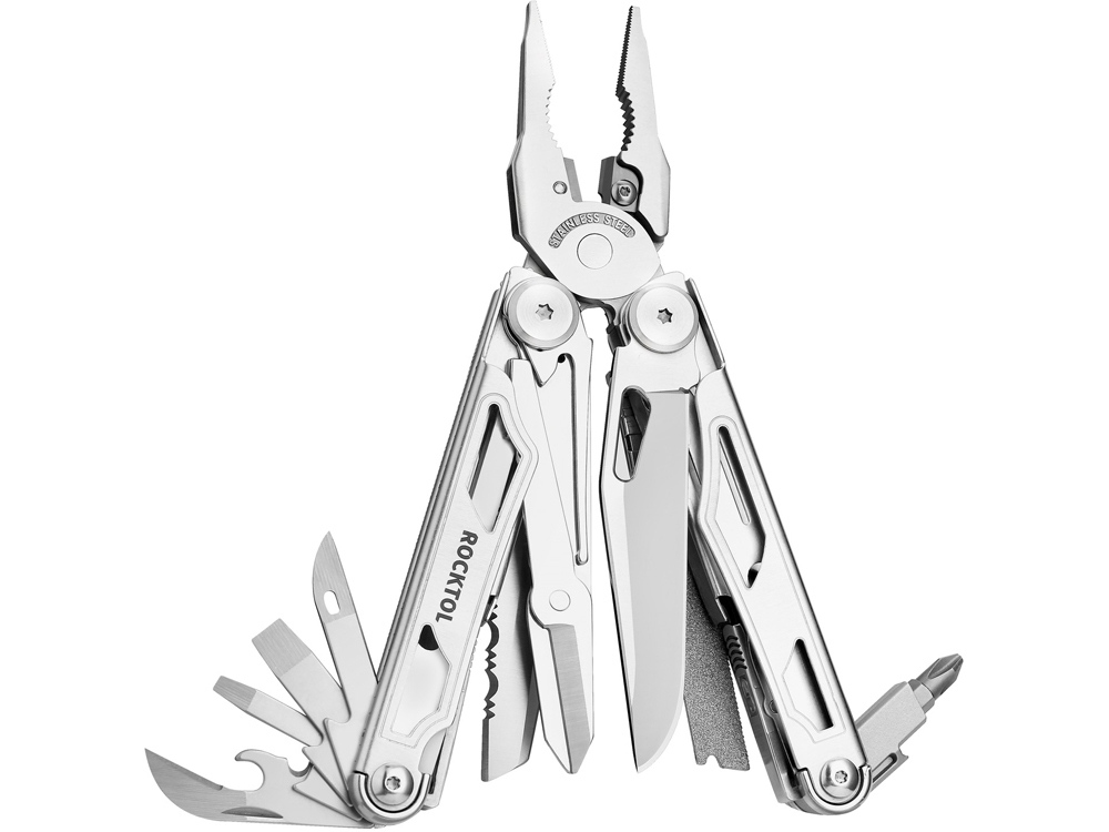 Мультитул Rocktol 29 в 1 со сменными резцами и пилой фото на сайте  Print Logo.