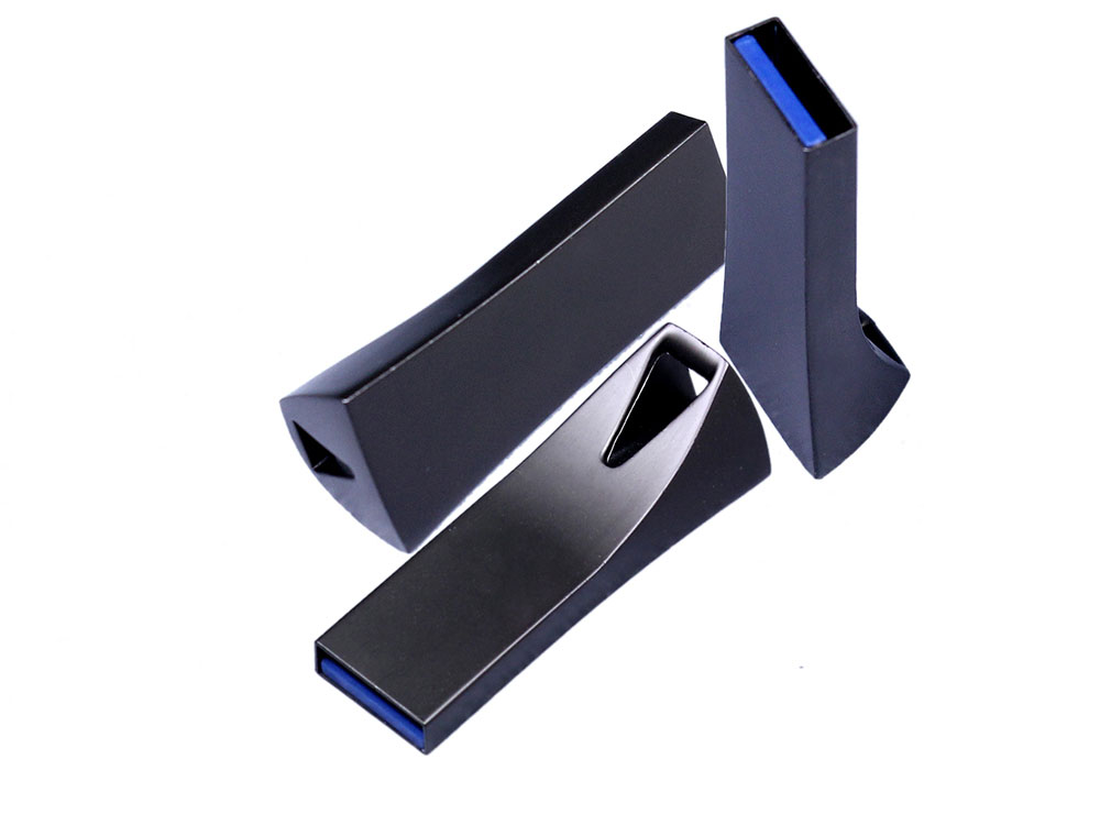 Флешка с мини чипом, оригинальный дизайн с отверстием, 64 Гб, антрацит